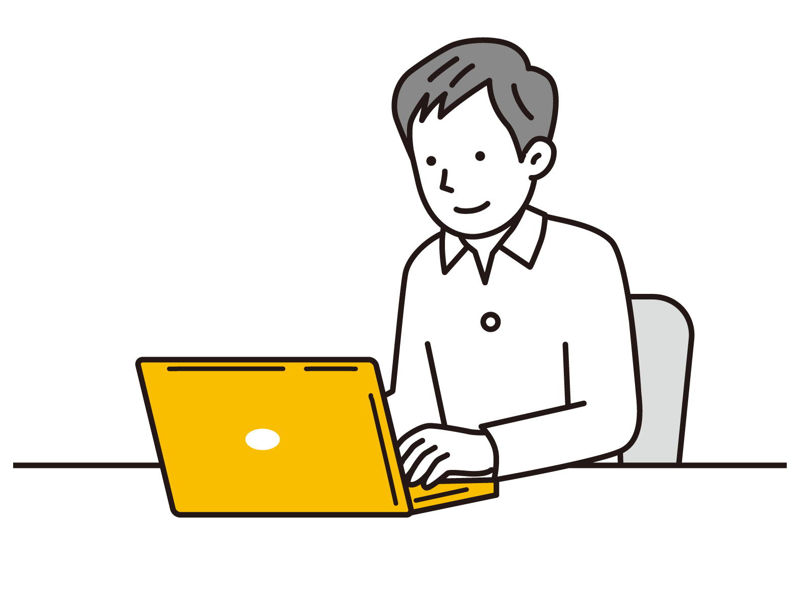 パソコンを入力する人のイラスト